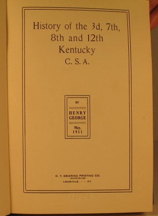History of the 3d, 7th, 8th, and 12th Kentucky, CSA.