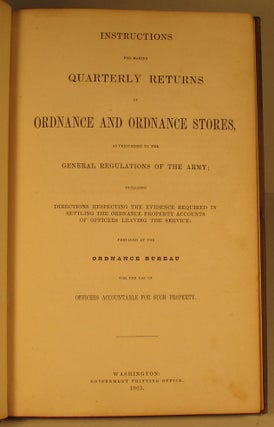 Instructions for Making Quarterly Returns of Ordnance and Ordnance Stores