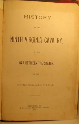 History of the Ninth Virginia Cavalry in the War Between the States.