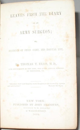 Leaves From the Diary of an Army Surgeon