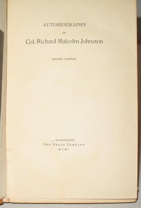 Autobiography of Colonel Richard Malcolm Johnson