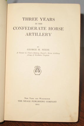 Three Years in the Confederate Horse Artillery.